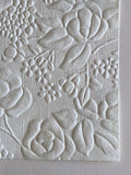 8.5x11 Handmade Paper - Embossed Floral Ivory