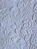 8.5x11 Handmade Paper - Embossed Floral White