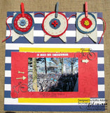 Royal Blue and White Big Stripe Paper