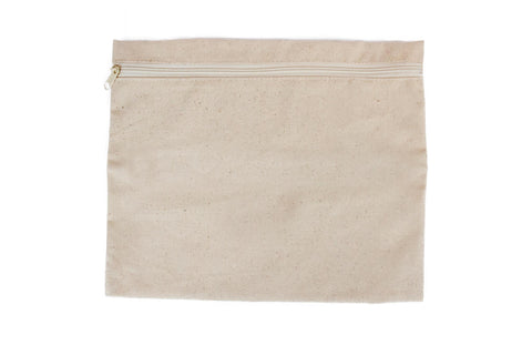 Canvas Bag - Zipper Tote Bag Front Zipper - Canvas