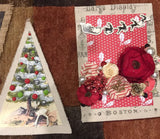 Red Patchwork on White Paper