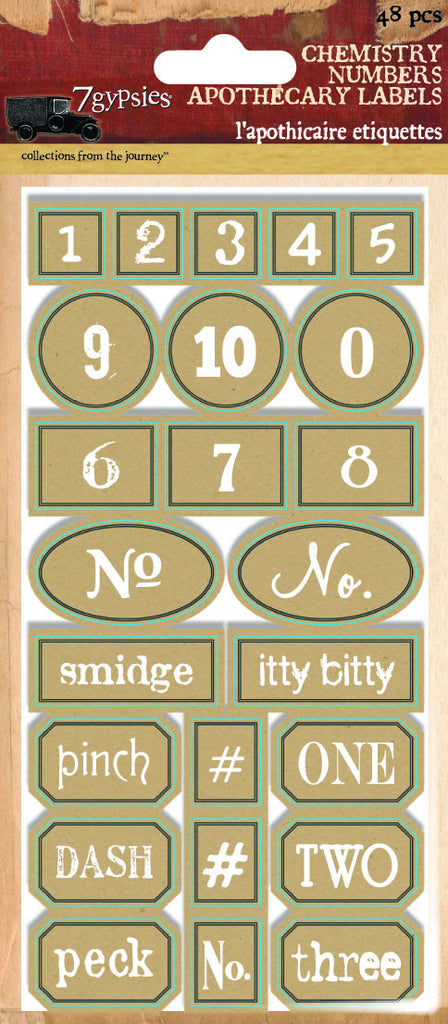 7gypsies Apothecary Labels - Chemistry Numbers