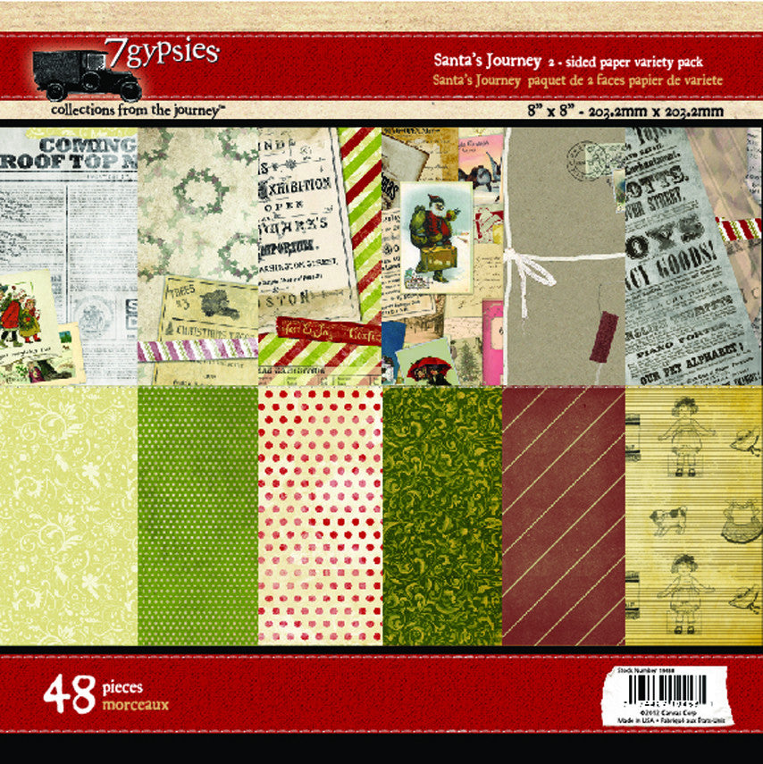 7gypsies Santa's Journey 8x8 Paper Pad