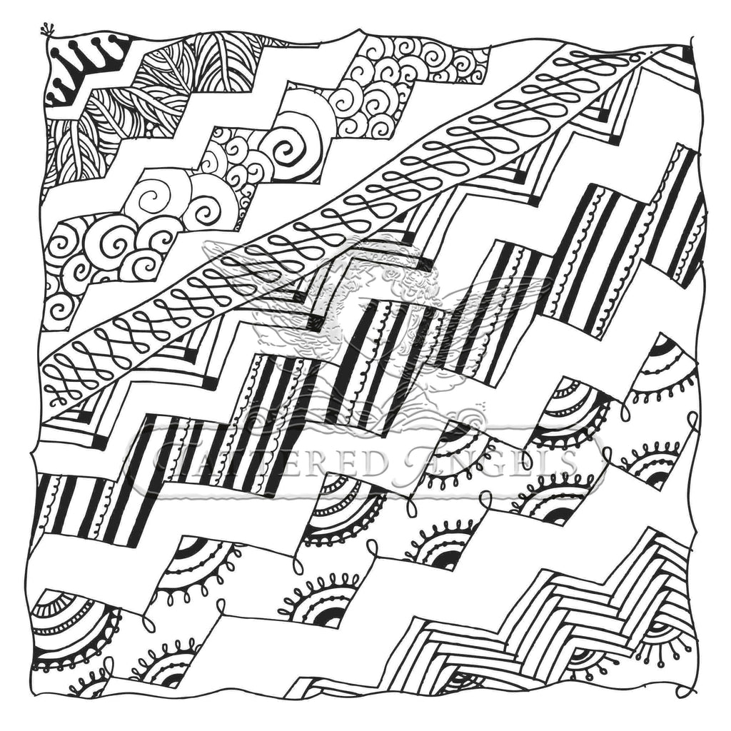 Tattered Tangles Paper: Chevron