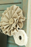 Burlap Flower - Ivory