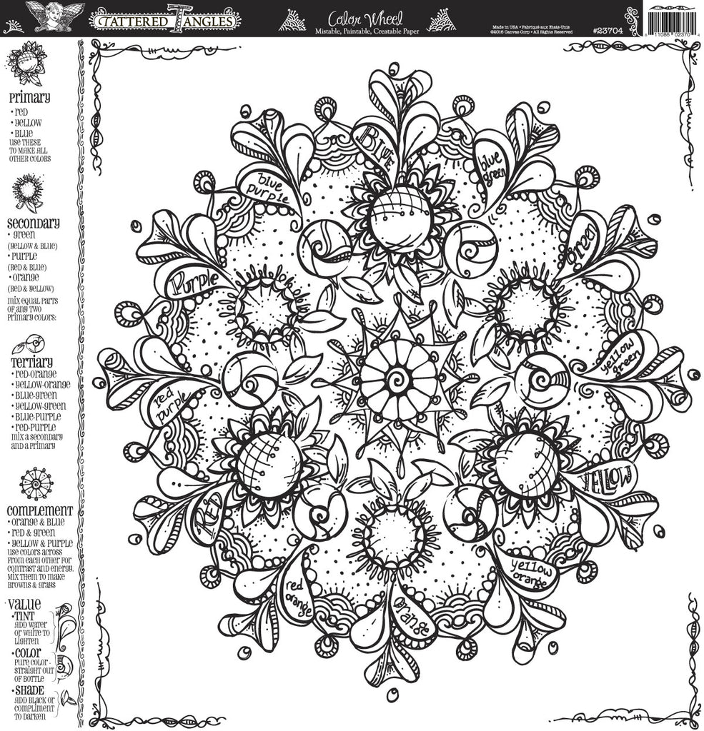 Tattered Tangles - Color Wheel Paper
