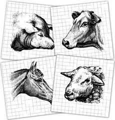 Mixed Media Origins Mini Art - Farm Animals