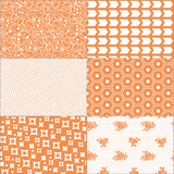 Orange Patchwork on White Paper