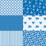 Royal Blue Patchwork on White Paper