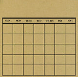 Black and Kraft Calendar Paper with Stamped Days of the Week