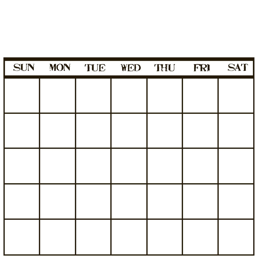 Black and White Stamped Calendar Paper