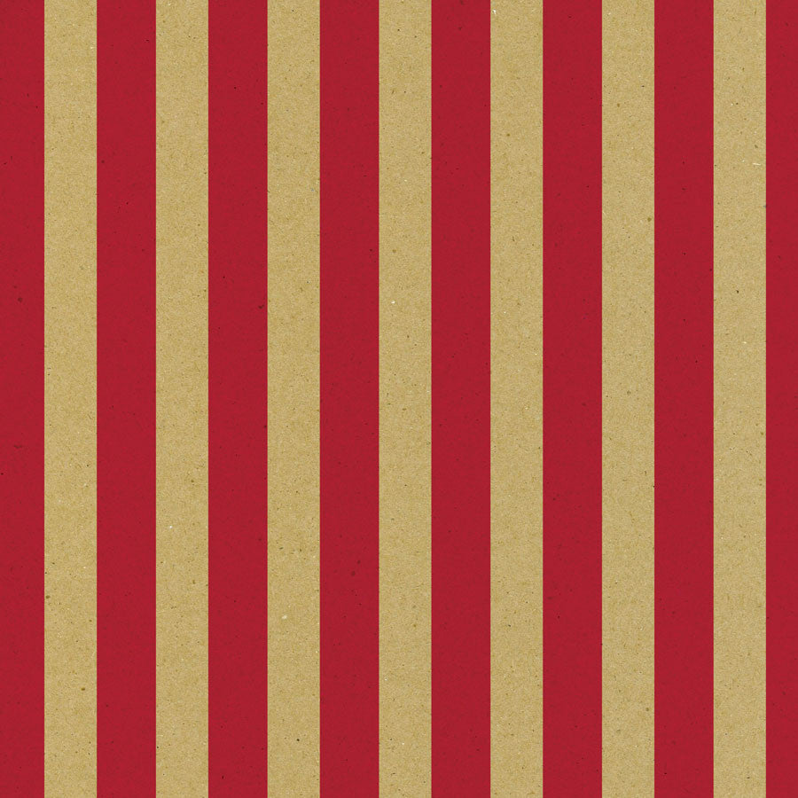 Red and Kraft Big Stripe Paper