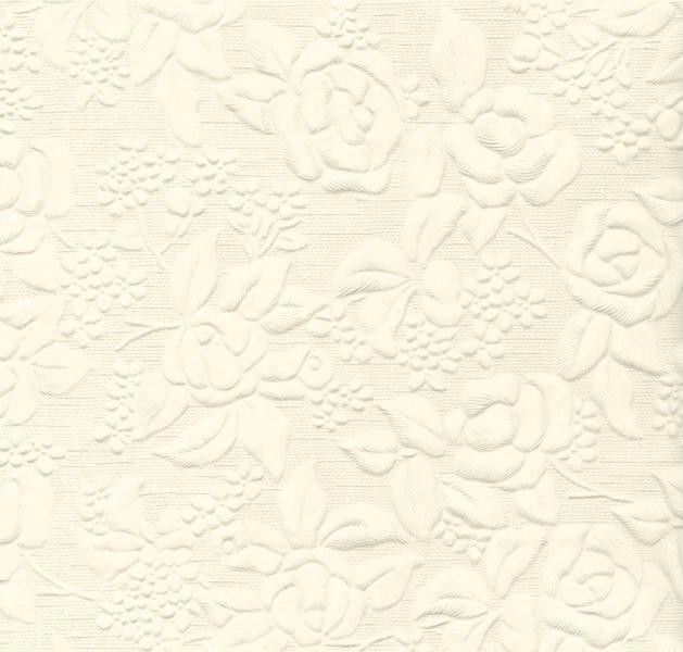 Handmade Paper - Embossed Large Floral Ivory