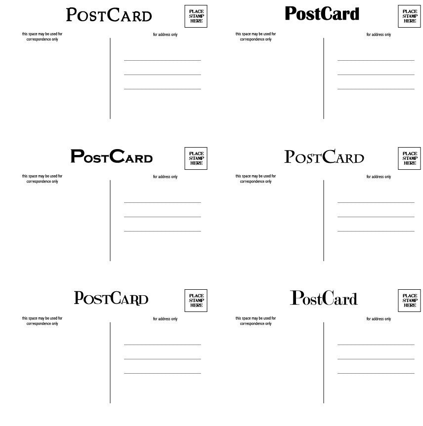 Black and White Postcard Paper