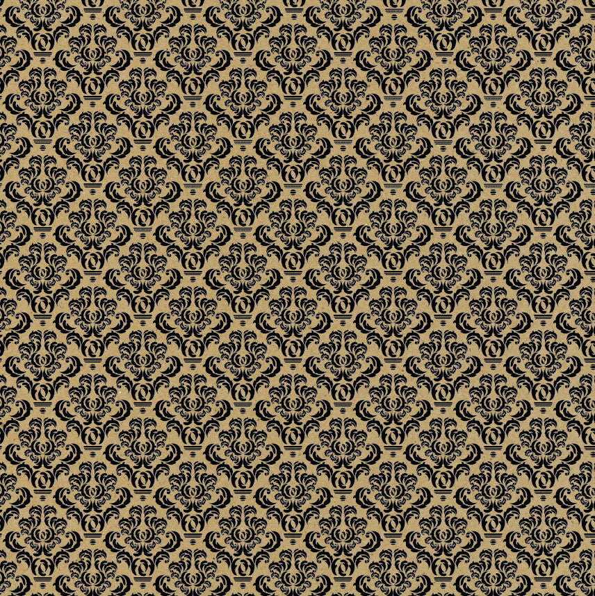 Black and Kraft Damask Paper