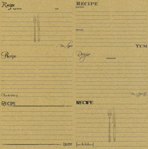 Black and Kraft Recipe Card Paper