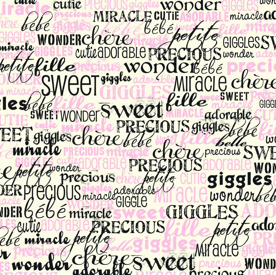 Baby Girl: Words on Ivory Paper