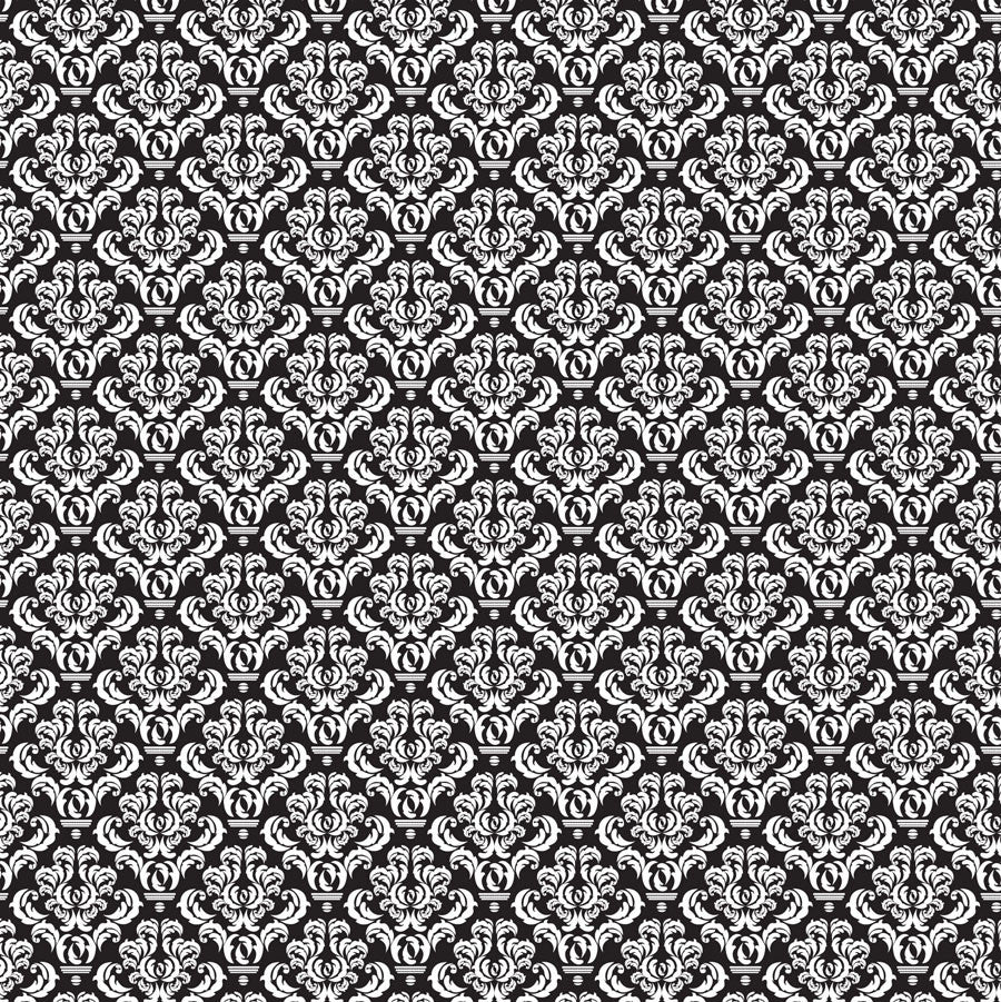 Black and White Damask Reverse Paper