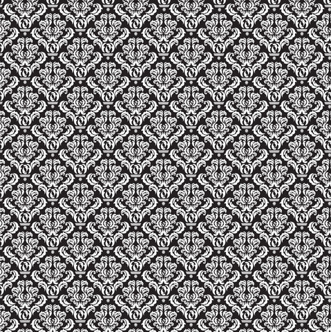 Black and White Damask Reverse Paper