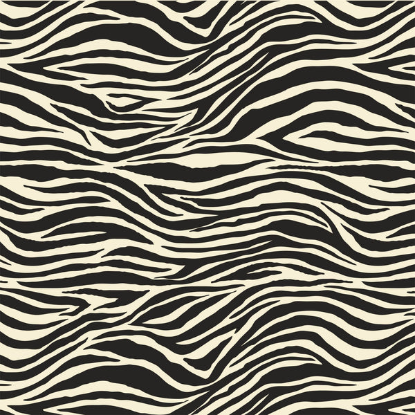 Zebra Printed Silk Chiffon - Black / Light Ivory