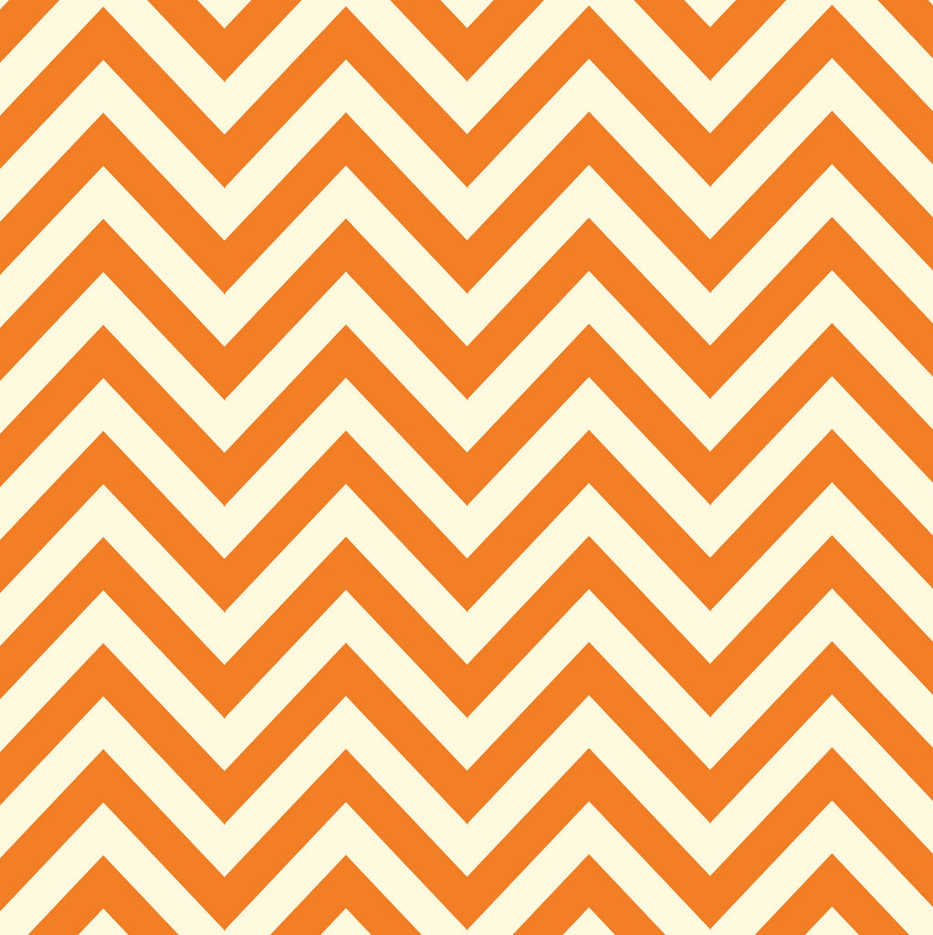 Orange and Ivory Chevron Paper