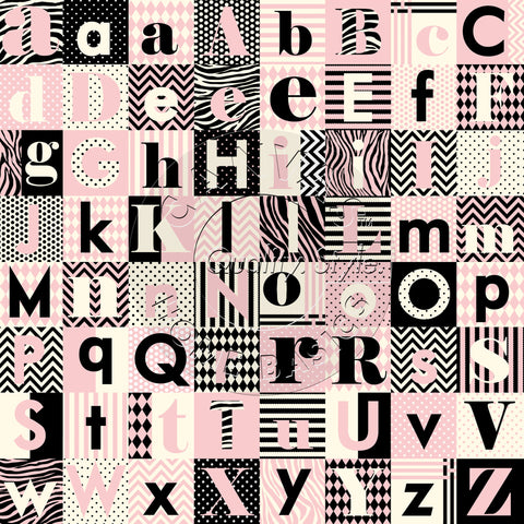 Baby Girl: Pink & Ivory Baby Girl Alpha Paper