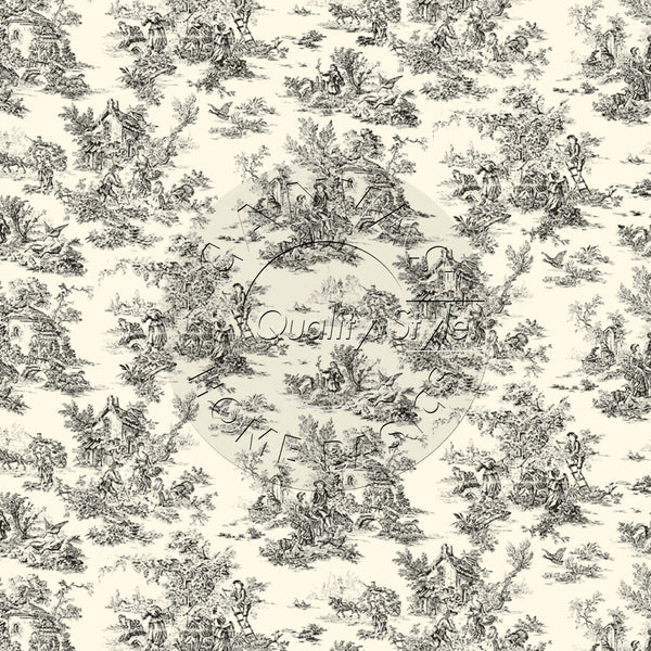Waverly Black and White Toile Print Fabric