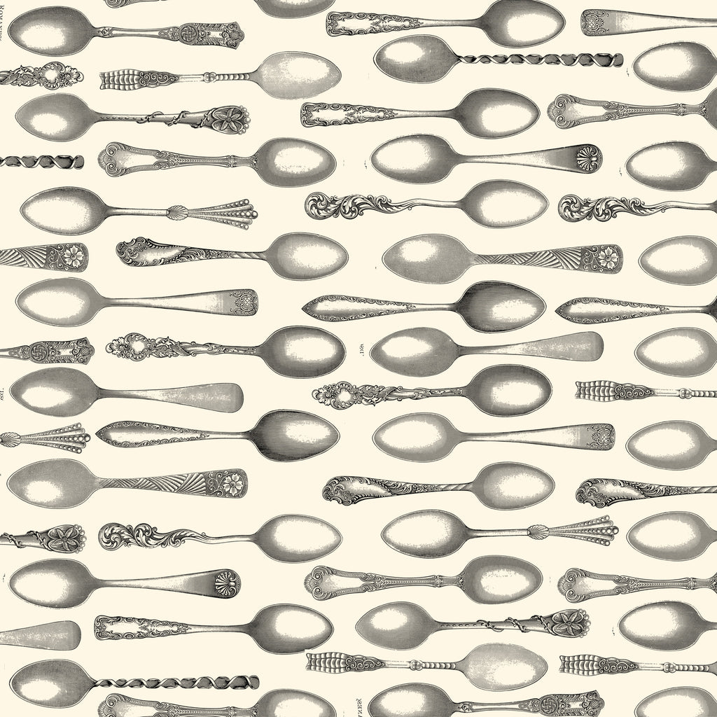 Beans and Bags: Ivory & Black Spoons Paper