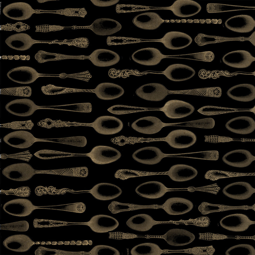 Beans and Bags: Black & Kraft Spoons Reverse Paper