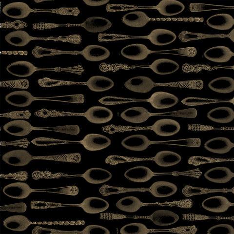 Beans and Bags: Black & Kraft Spoons Reverse Paper