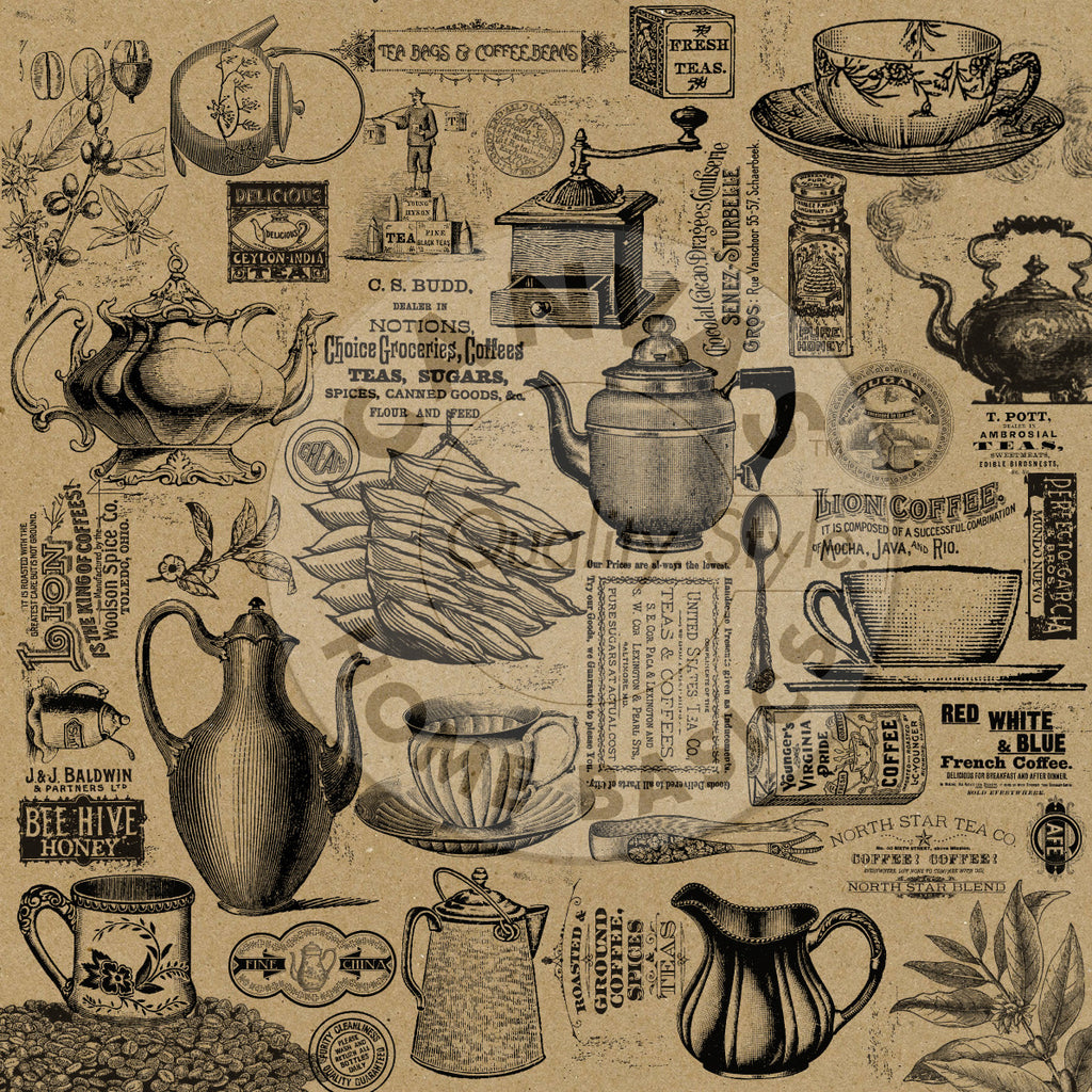 Beans and Bags on Kraft Paper