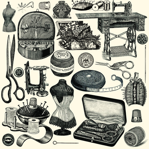 Heirloom Collection:  Sewing on Ivory Paper