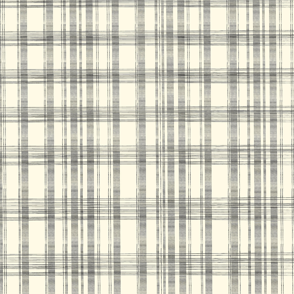 Black and Ivory Plaid Paper