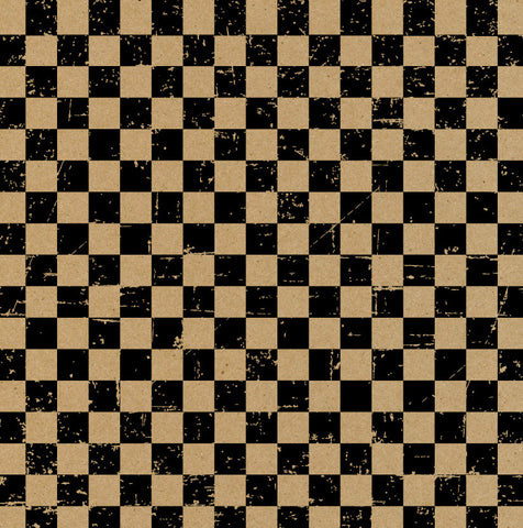 Grunge Check Kraft and Black Paper