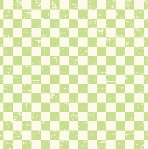 Grunge Check Ivory and Green Paper