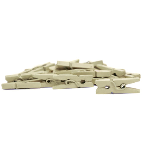 Mini Clothespins - Ivory (25 Pieces)