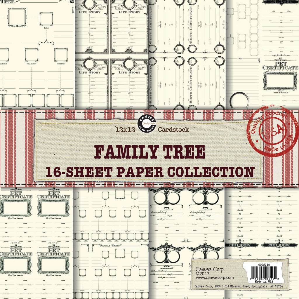 Canvas Corp Family Tree Paper Collection