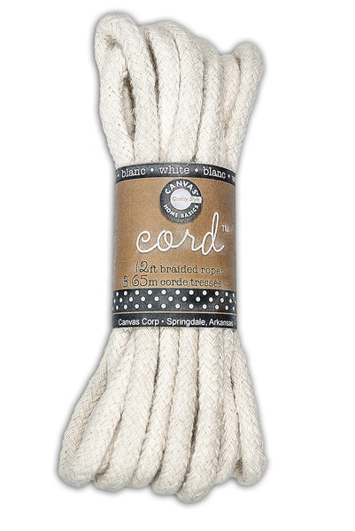 Cord - Braided Cotton Rope: Bright White 9' – 1320LLC