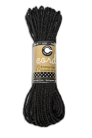 Cord - Hemp Rope Hank - Black - 45'