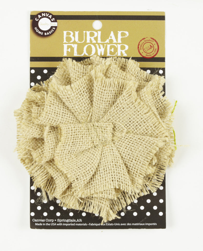 Burlap Flower - Sand