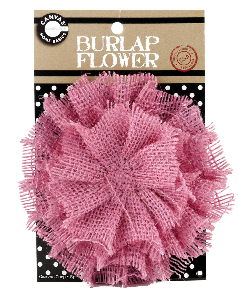 Burlap Flower - Pink