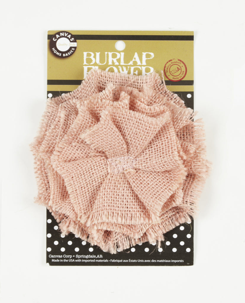 Burlap Flower - Light Pink