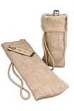 Wine Bag - Rustic Canvas Wine Tote with tie