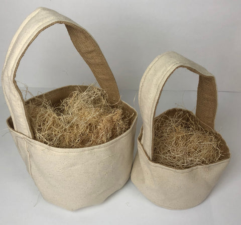 Fabric Basket - Canvas with Burlap Lining (2 sizes)