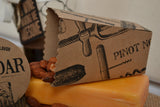 Vino and Ale:  Black and Kraft Corkscrew Paper