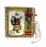 Stitched Book - Burlap  6" x 6"