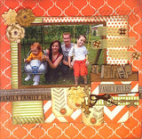 Orange and Ivory Chevron Paper