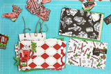 Jolly Christmas: Red and Green Stitched Diamonds Paper