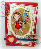 Red and Ivory Fleur De Lis Paper