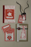 Red and Ivory Ticking Paper